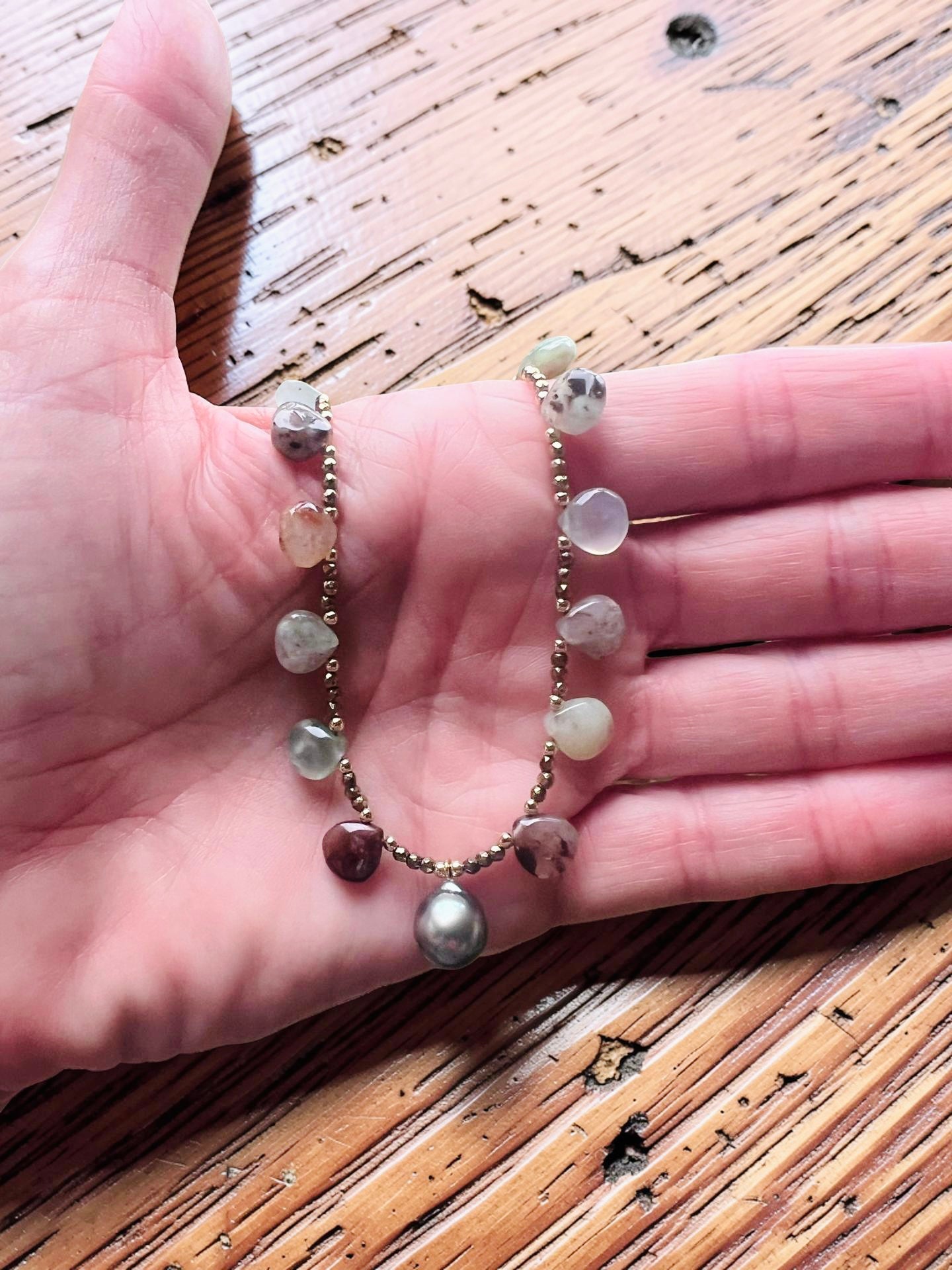 Tahitian & Aquaprase Necklace