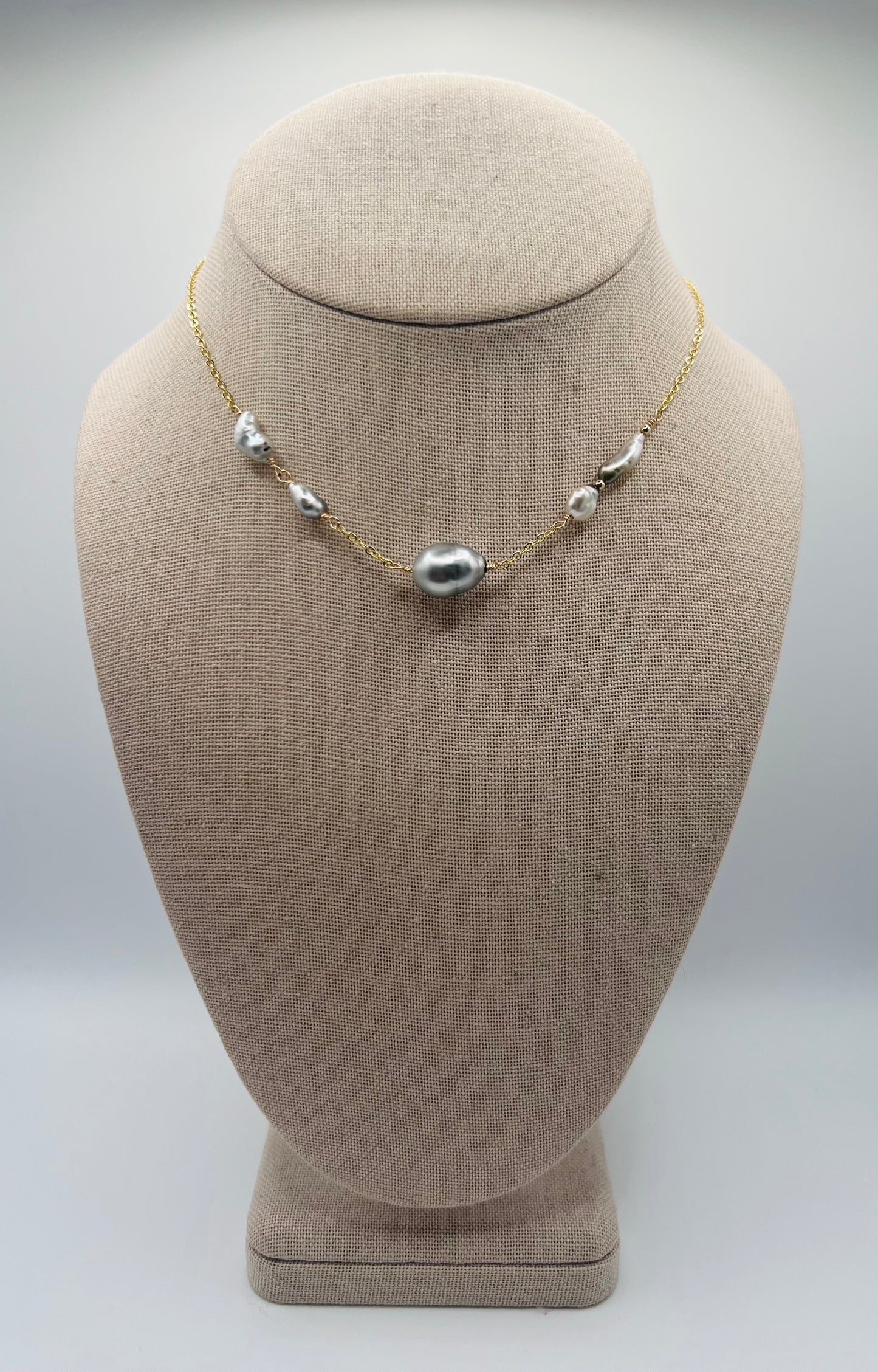Silver Keshi Chain Necklace