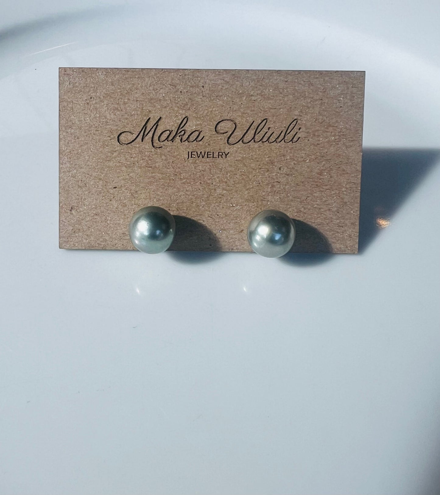 Seafoam Silver Tahitian Stud Earrings