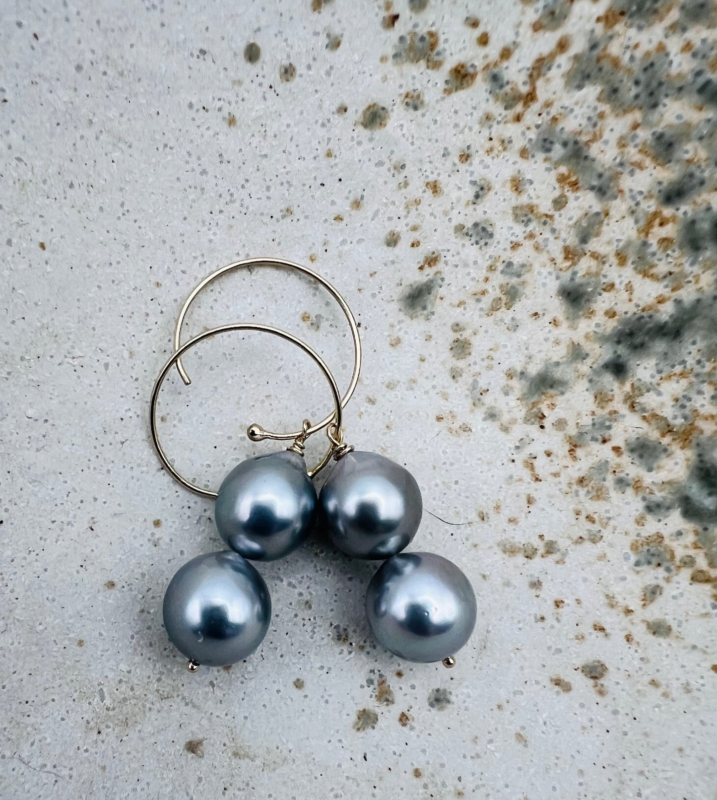 Silver Tahitian Naked Hoops