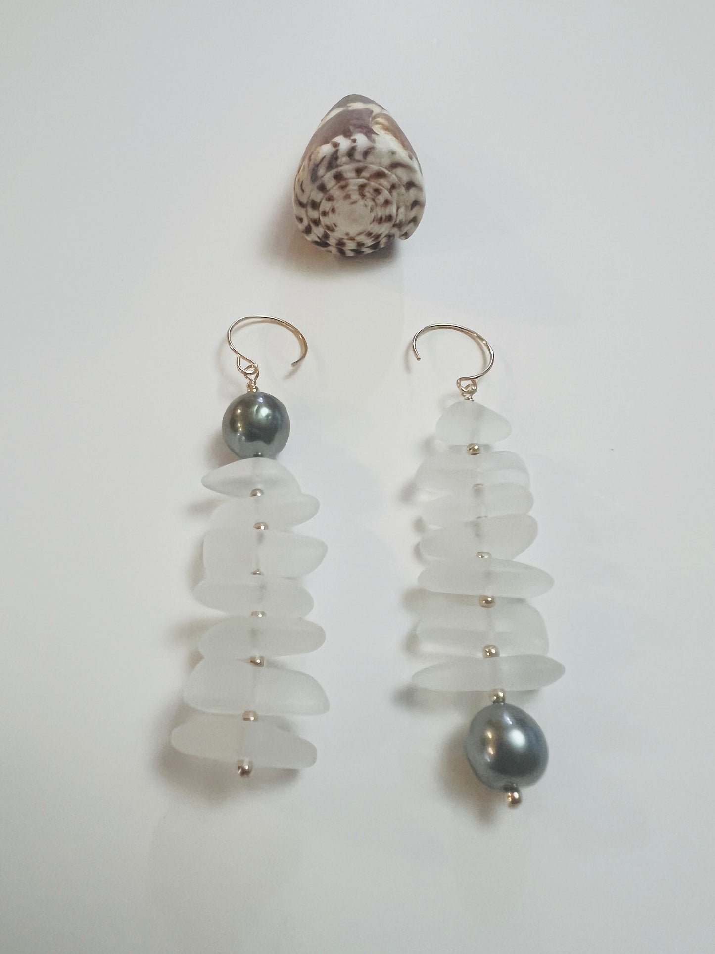 Sea Glass Tahitian Earrings