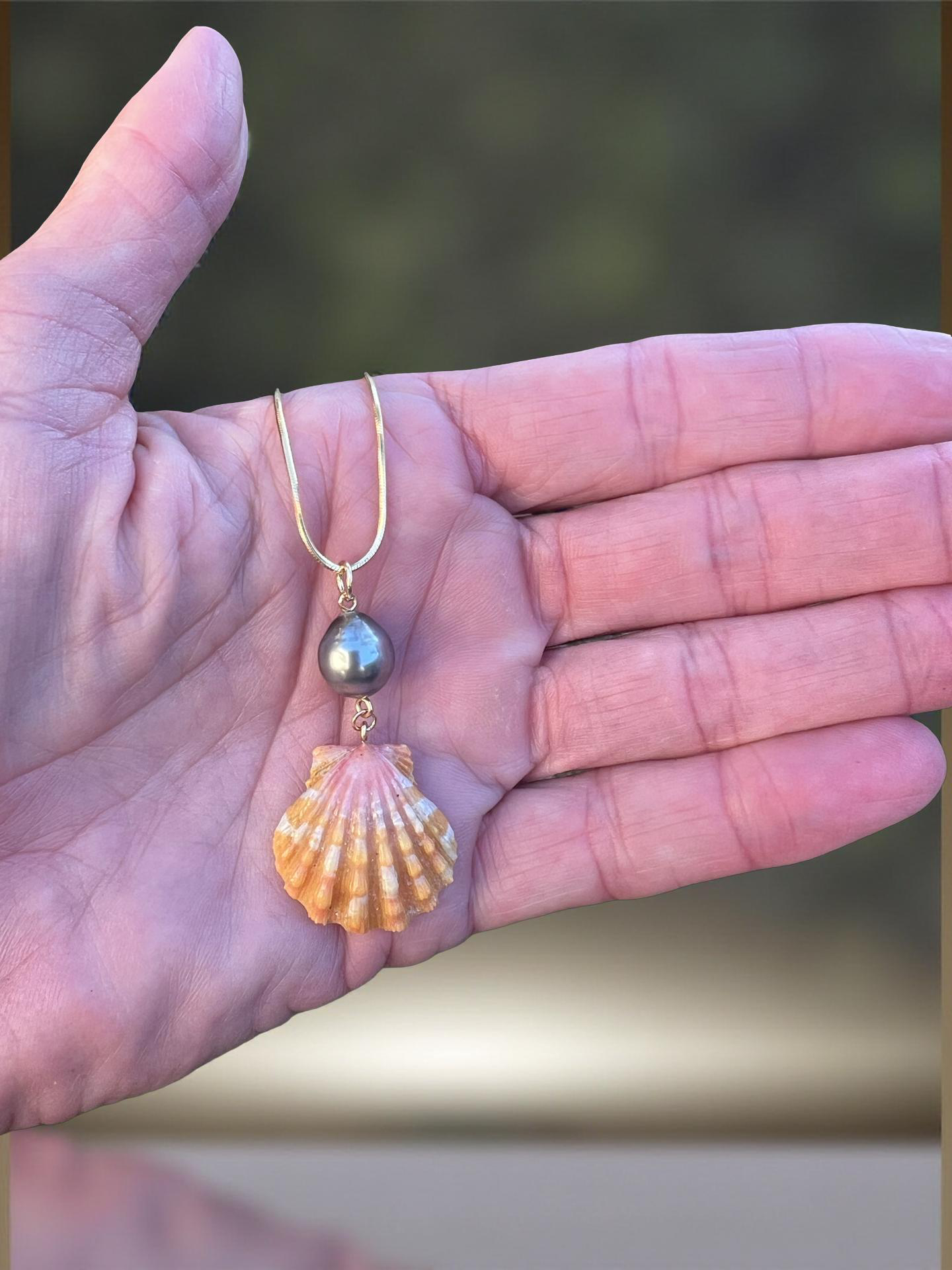 Sunrise & Tahitian Pendant Necklace