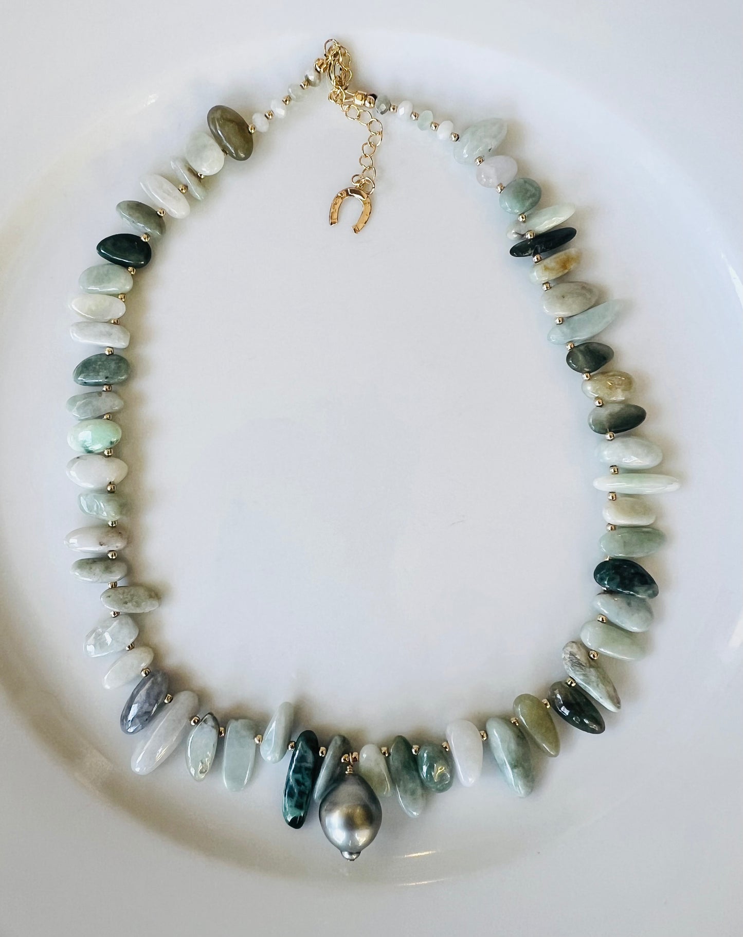 Freeform Jade Pendant Necklace