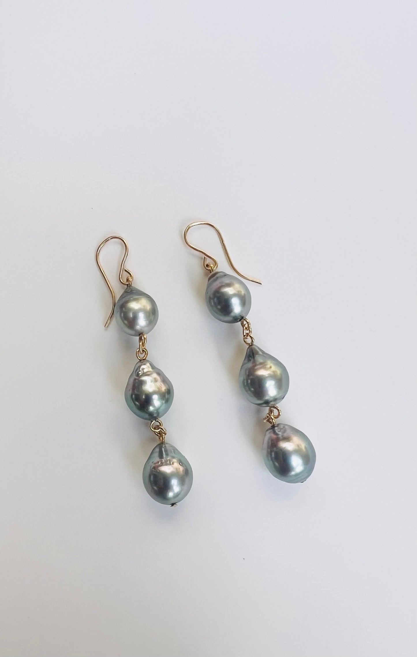 Tahitian Silver Teardrops