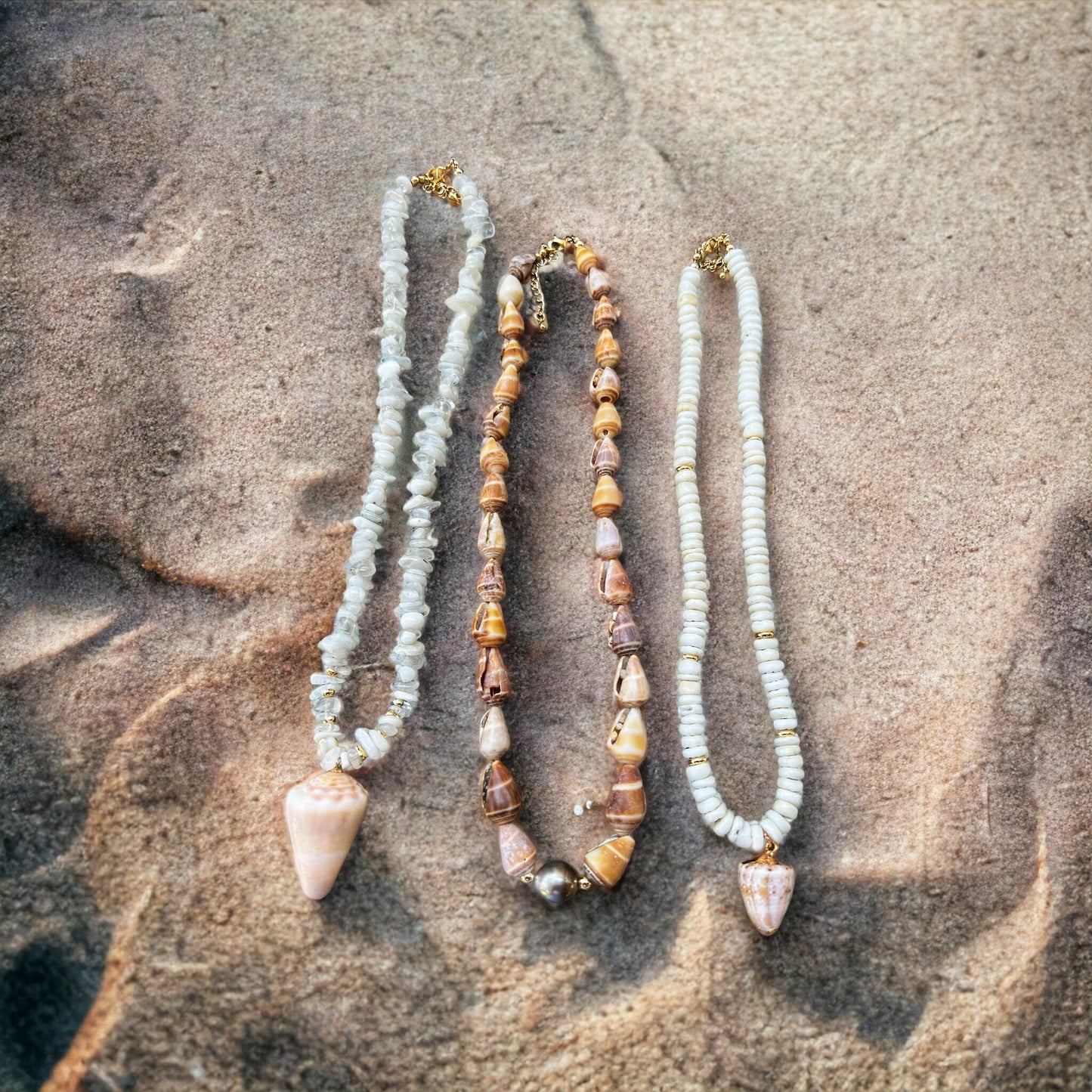 Cone Shell Moonstone Necklace