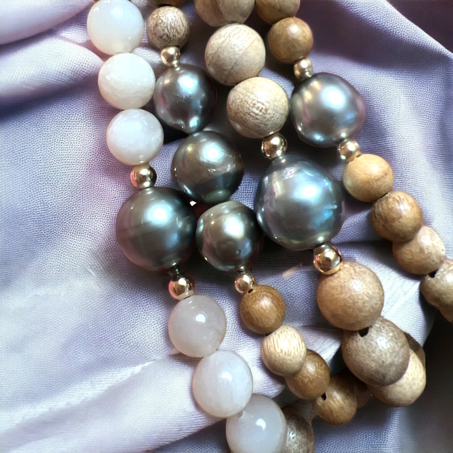 Tahitian Sandalwood Stretch Bracelet - Small