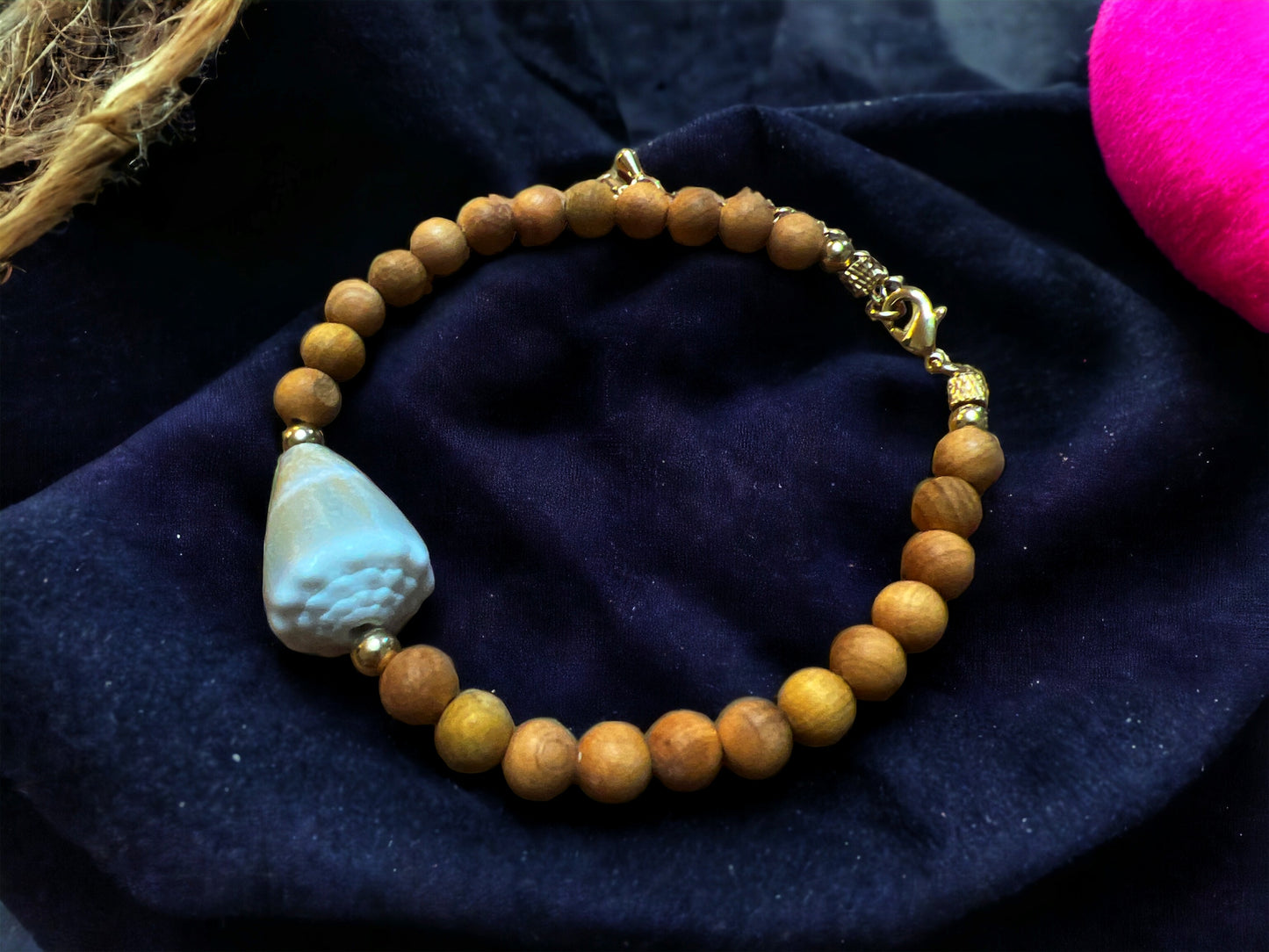 Sandalwood Cone Shell Bracelet