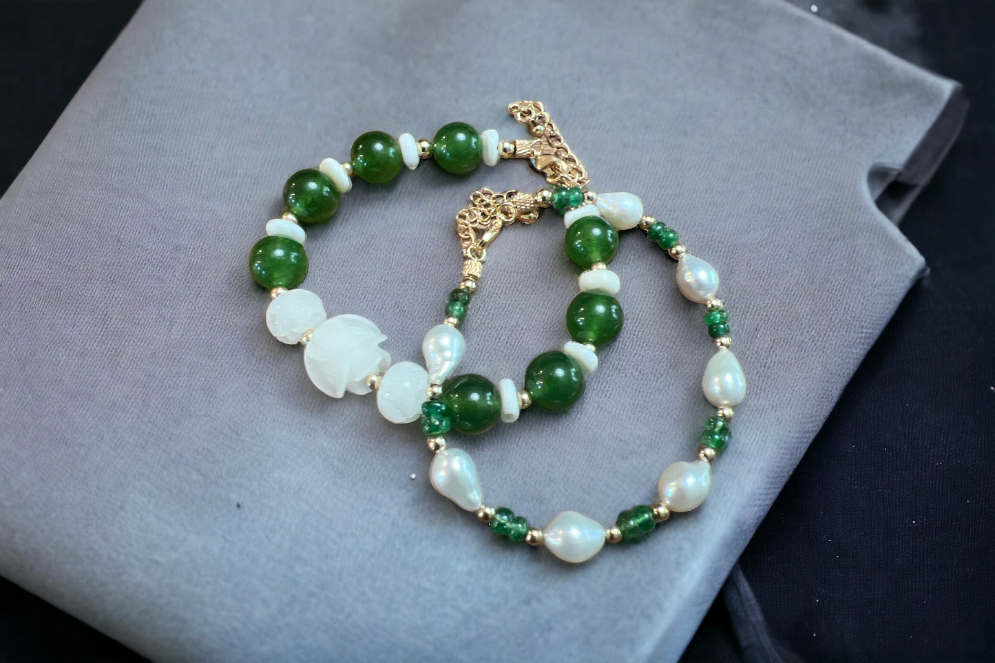 Edison Pearl Emerald Bracelet