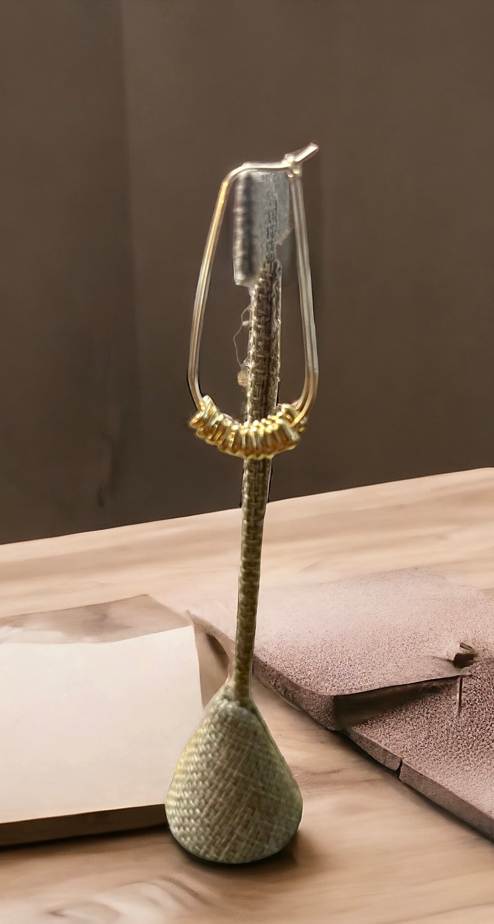 Gold Teardrop Fringe Hoops