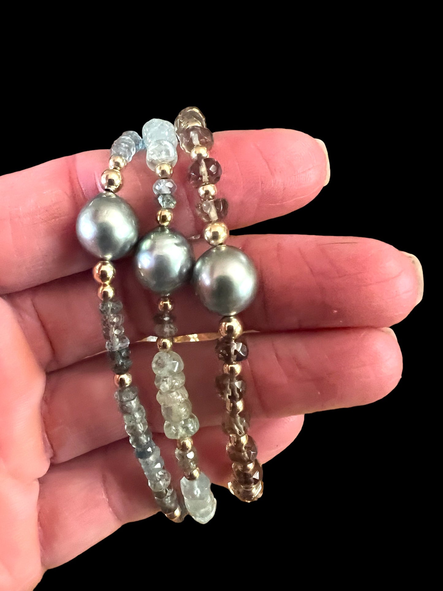 Tahitian Moss Aquamarine Bracelet