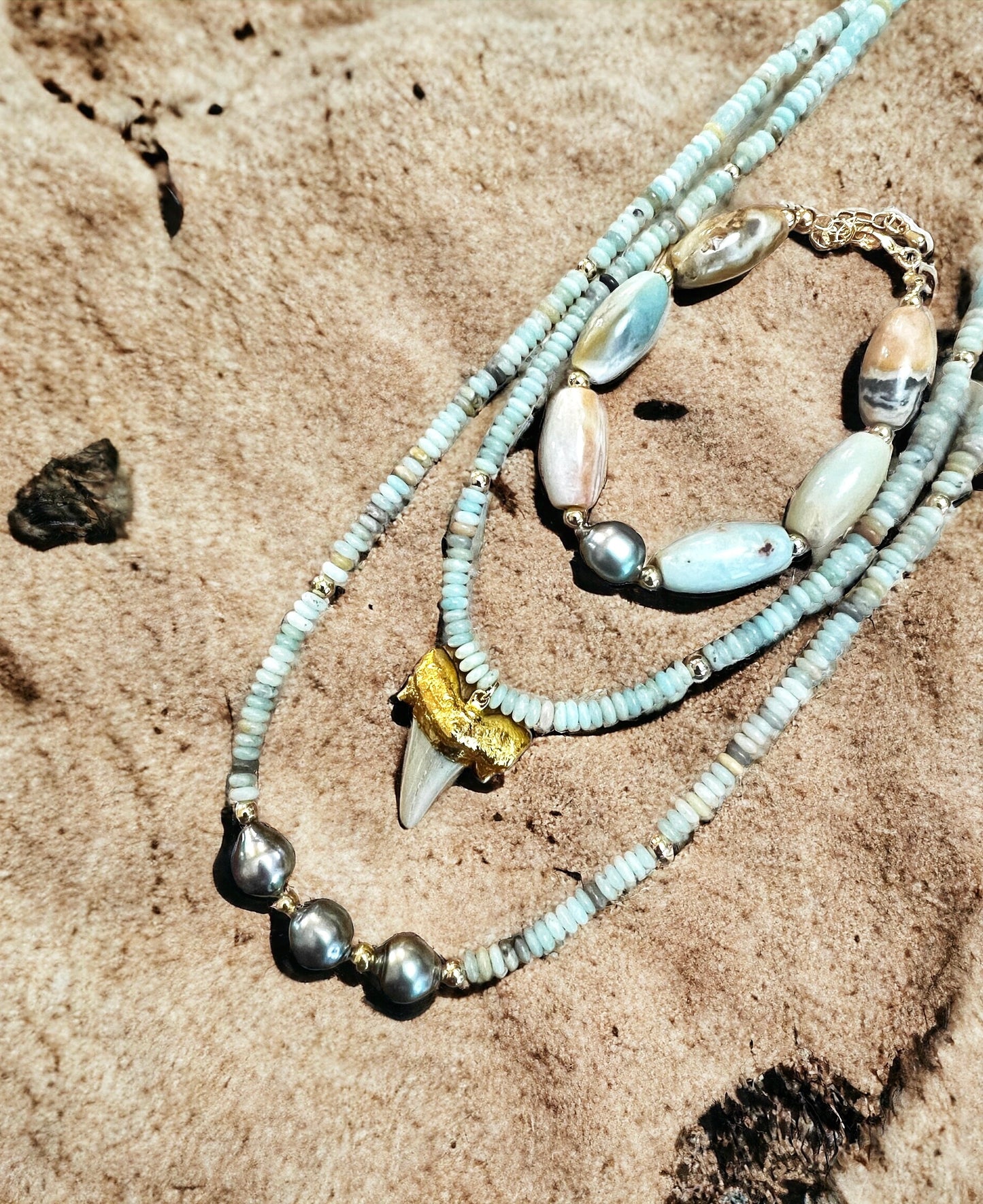 Tahitian Pearl Amazonite Necklace