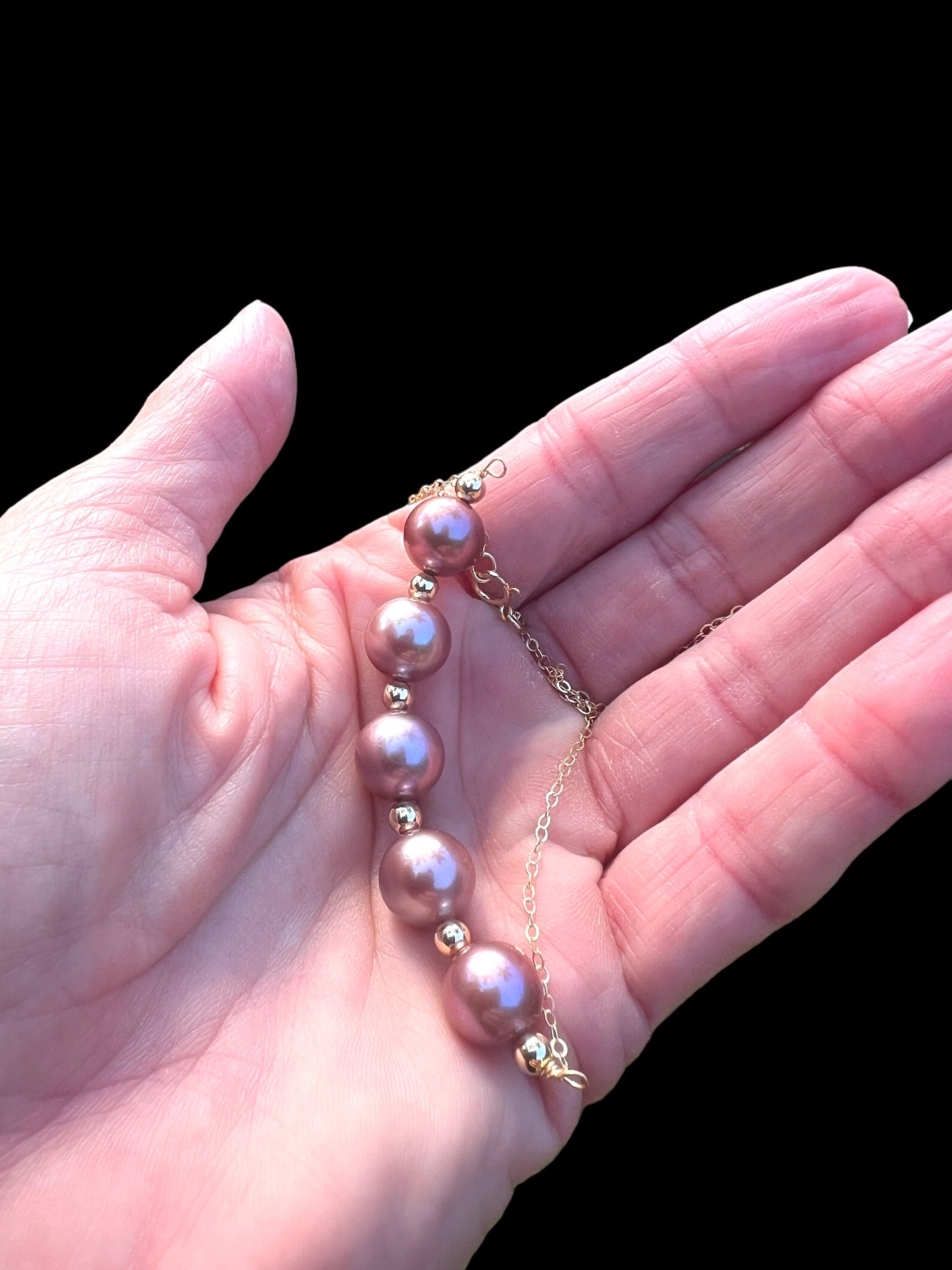 Purple Edison Pearl Chain Necklace