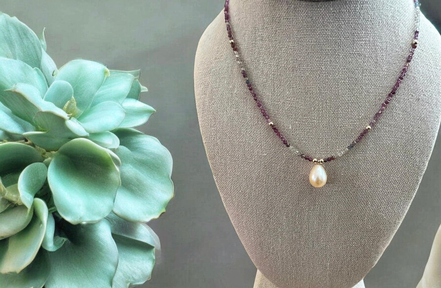 Spinel Bead Pendant Necklace