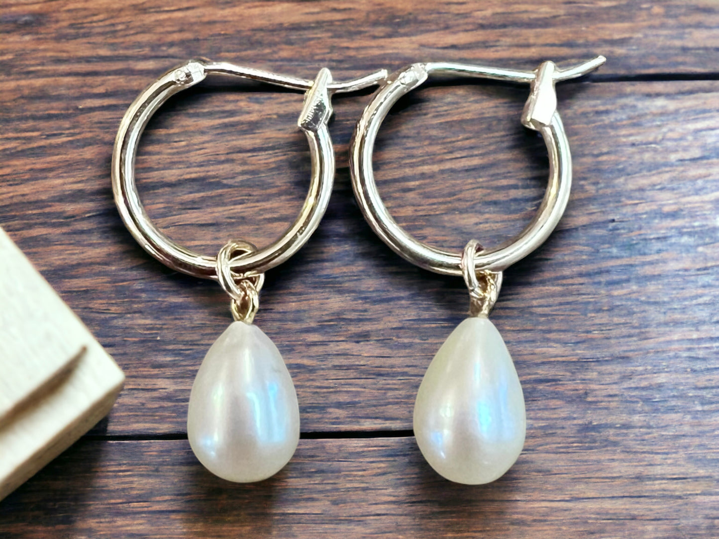 Snow Drop Tiny Hoops