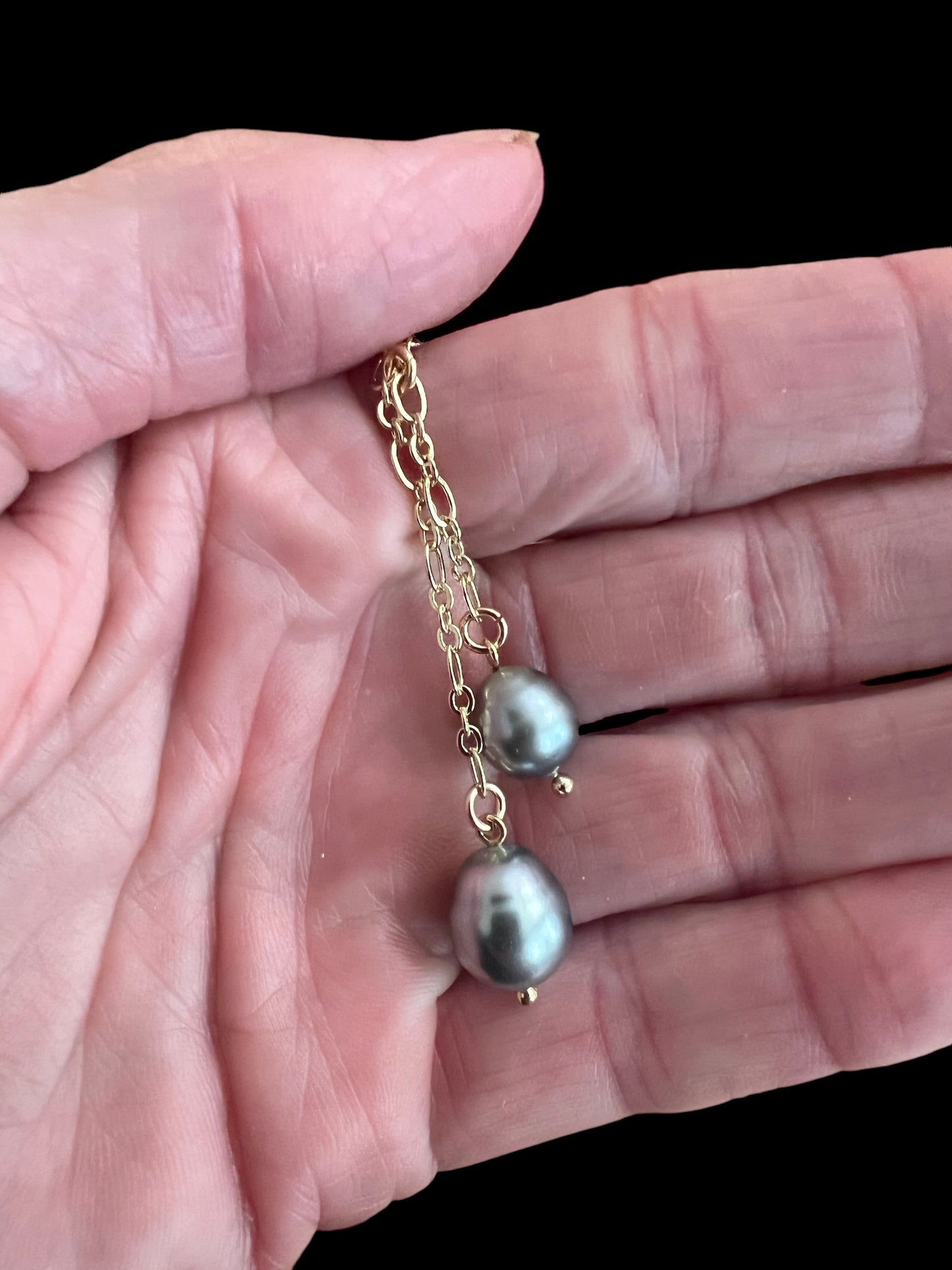 Tahitian Pearl Double Lariat Necklace