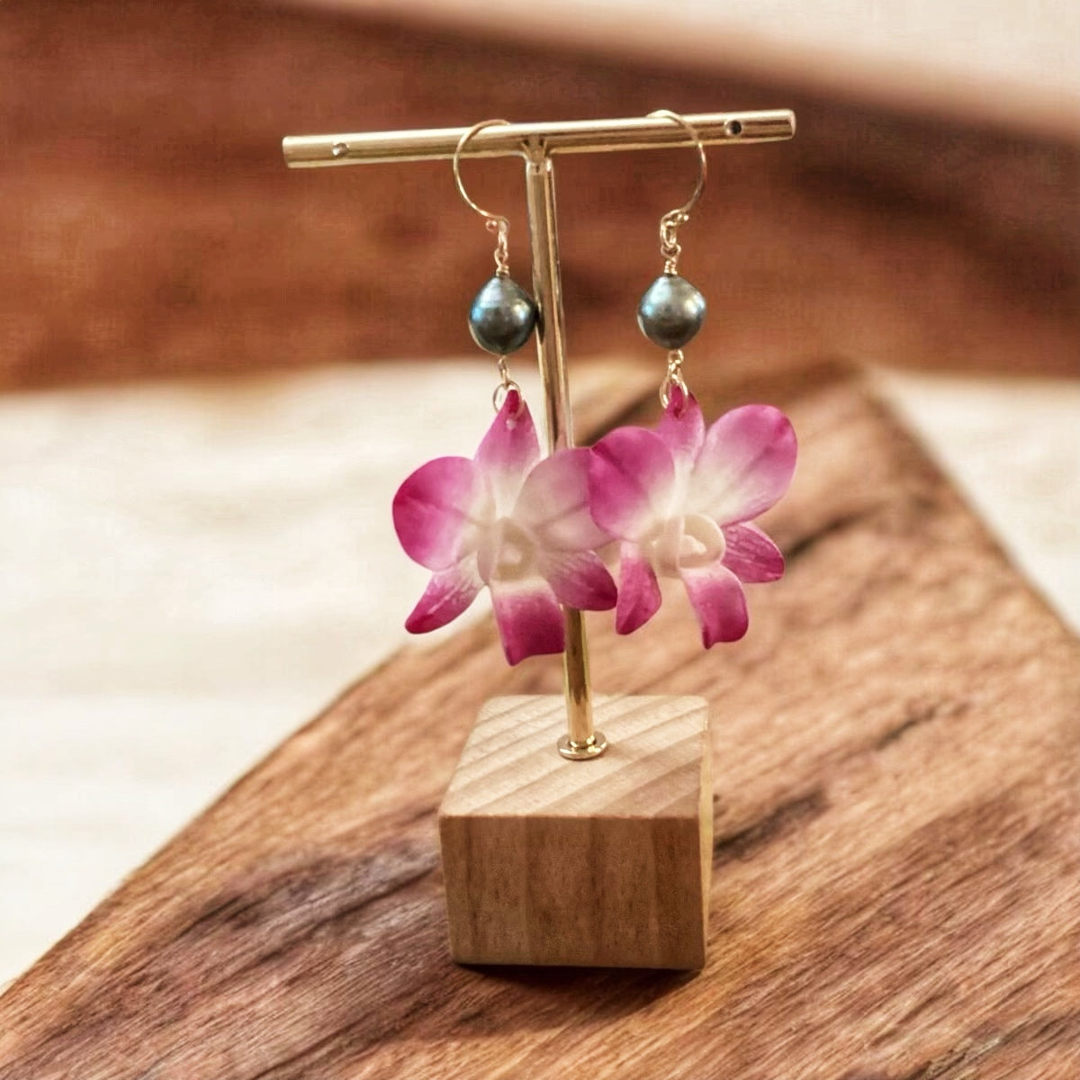 Orchid French Hook Earrings