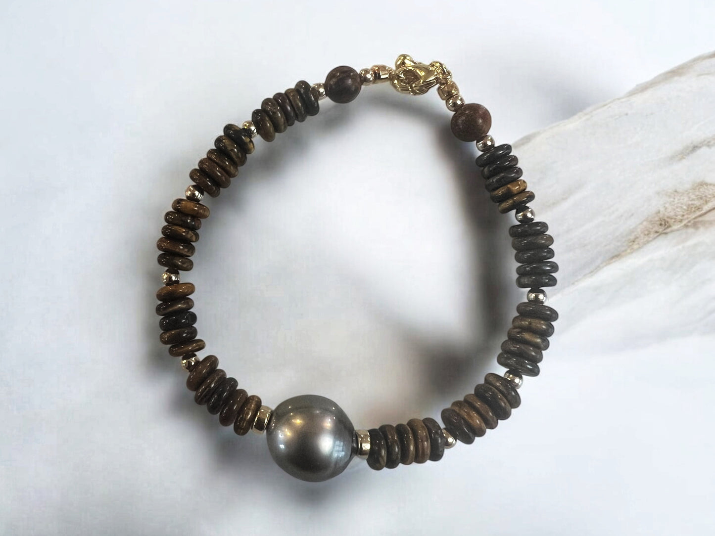 Tiger’s Eye & Tahitian Bracelet