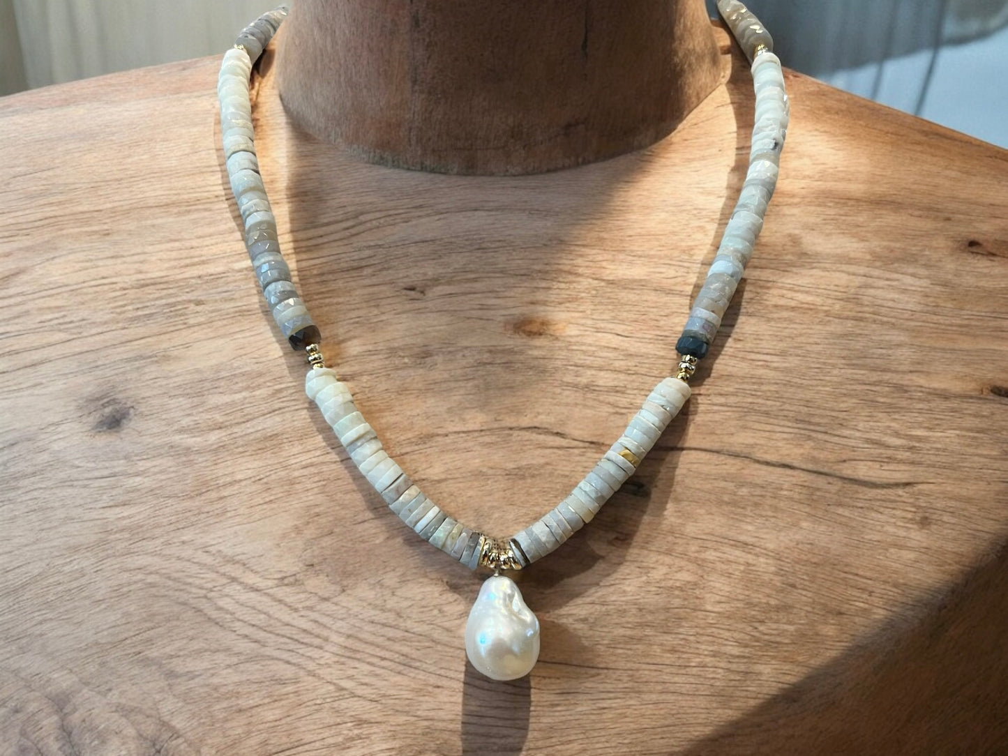Australian Opal Fireball Pearl Necklace