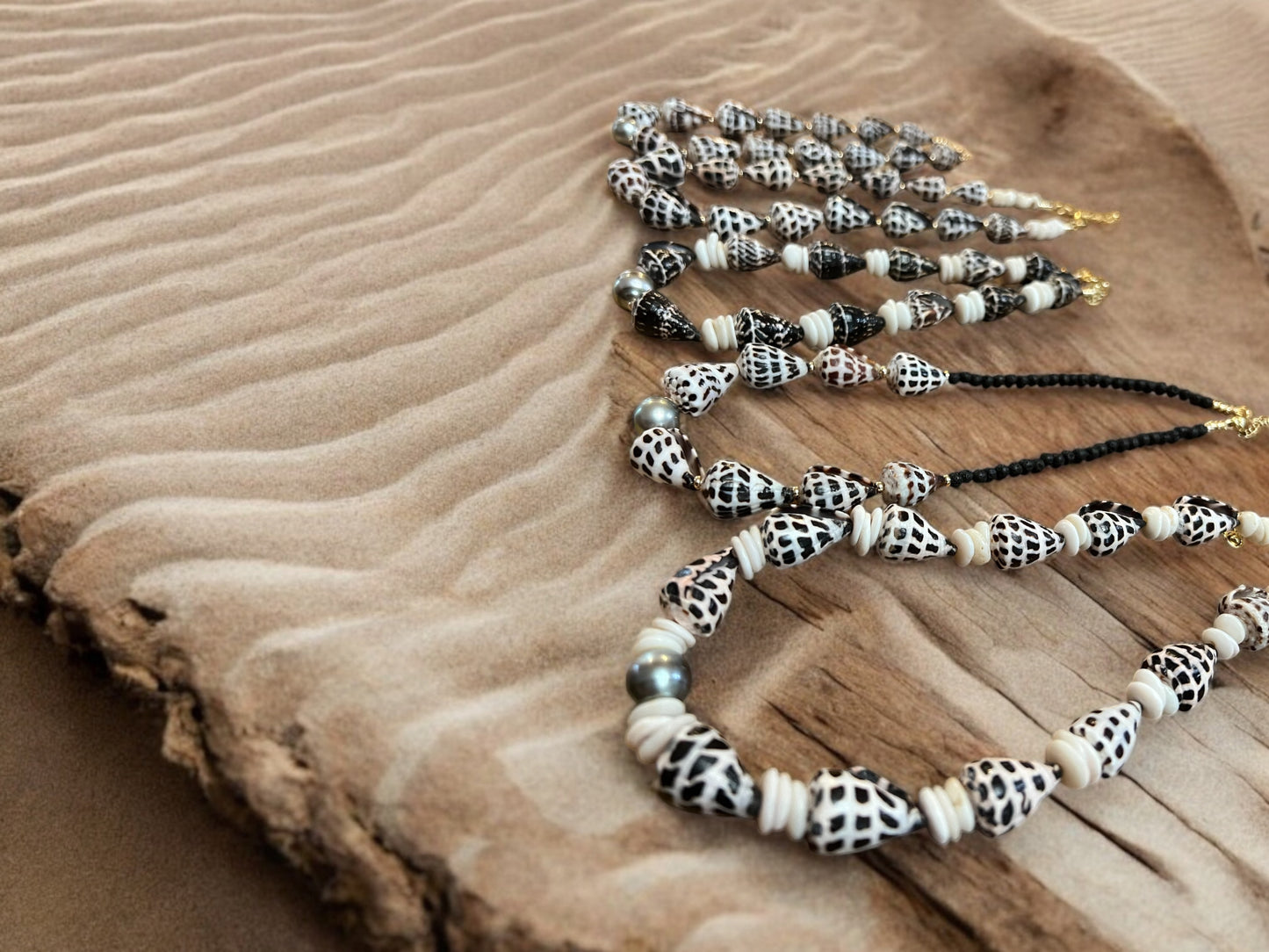 Tahitian Hebrew Cone & Puka Shell Necklace