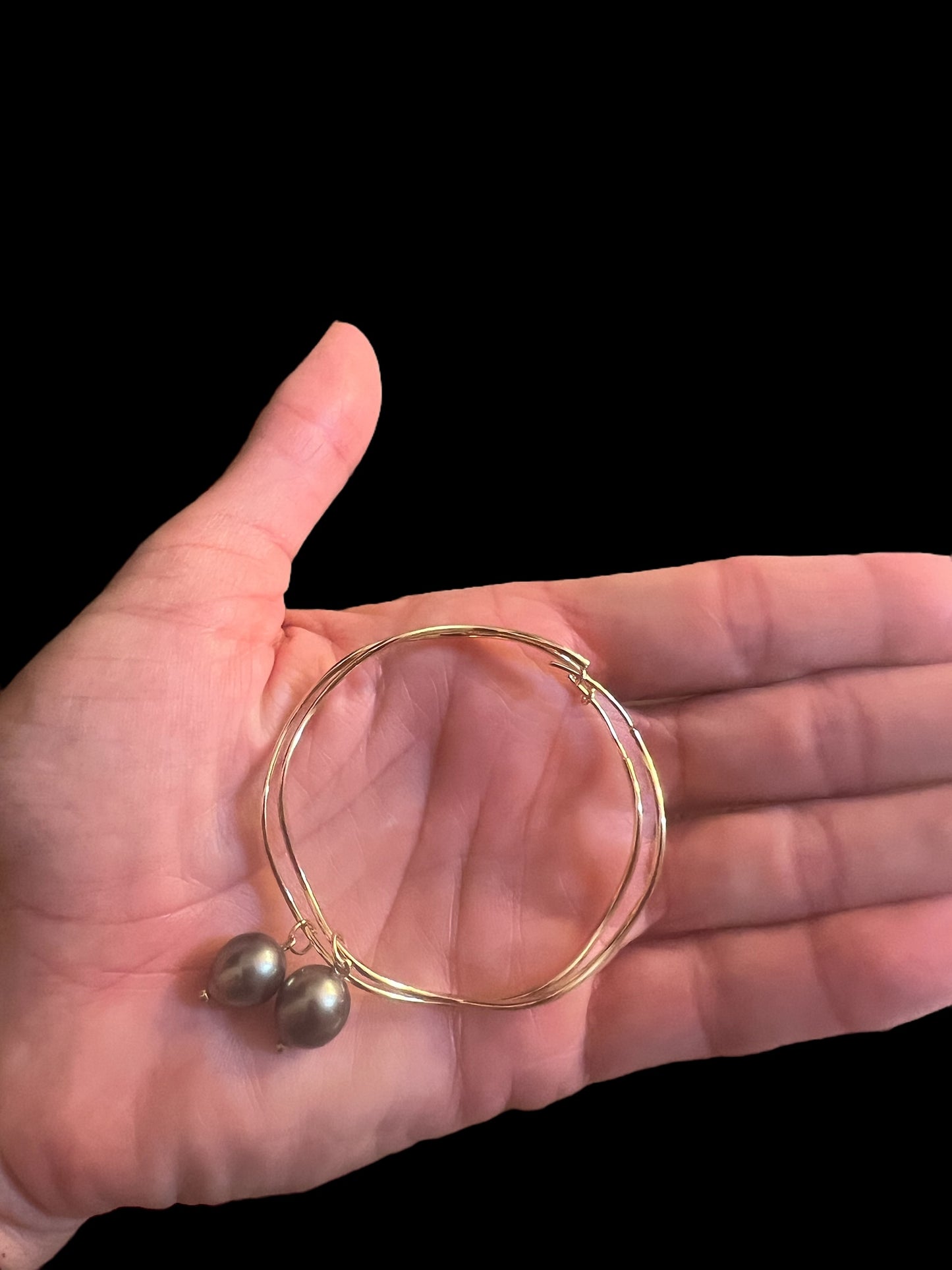 Tahitian Pearl Wavy Hoops