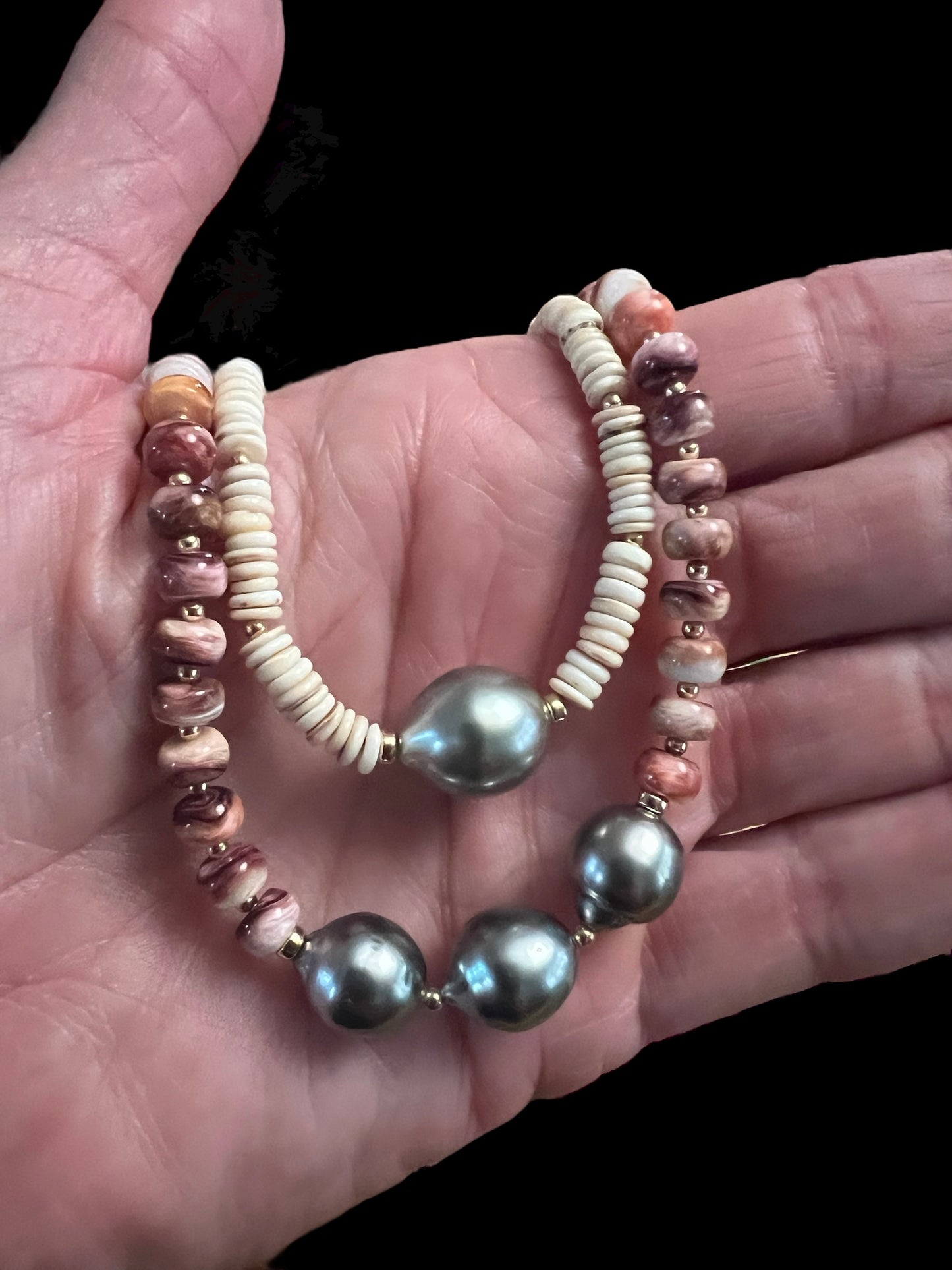 Spiny Oyster Shell & Tahitian Necklace