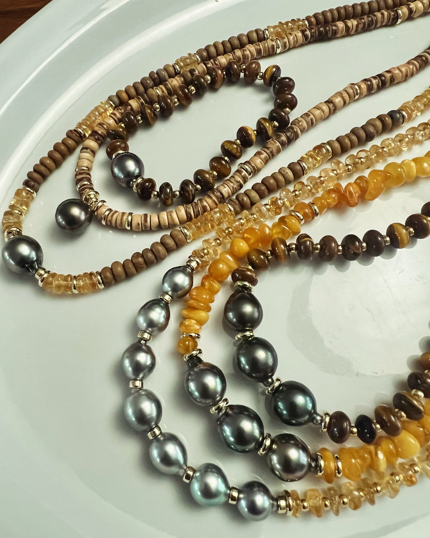 Tahitian Pearl Coconut Wood Pendant Necklace