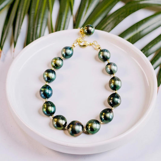 Jungle Green Tahitian Pearl Bracelet
