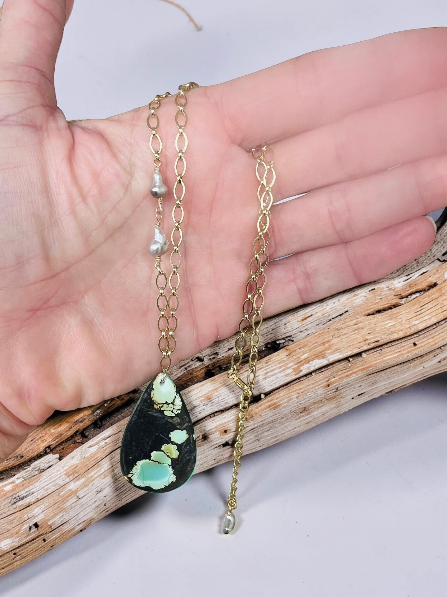 Turquoise Keshi Necklace