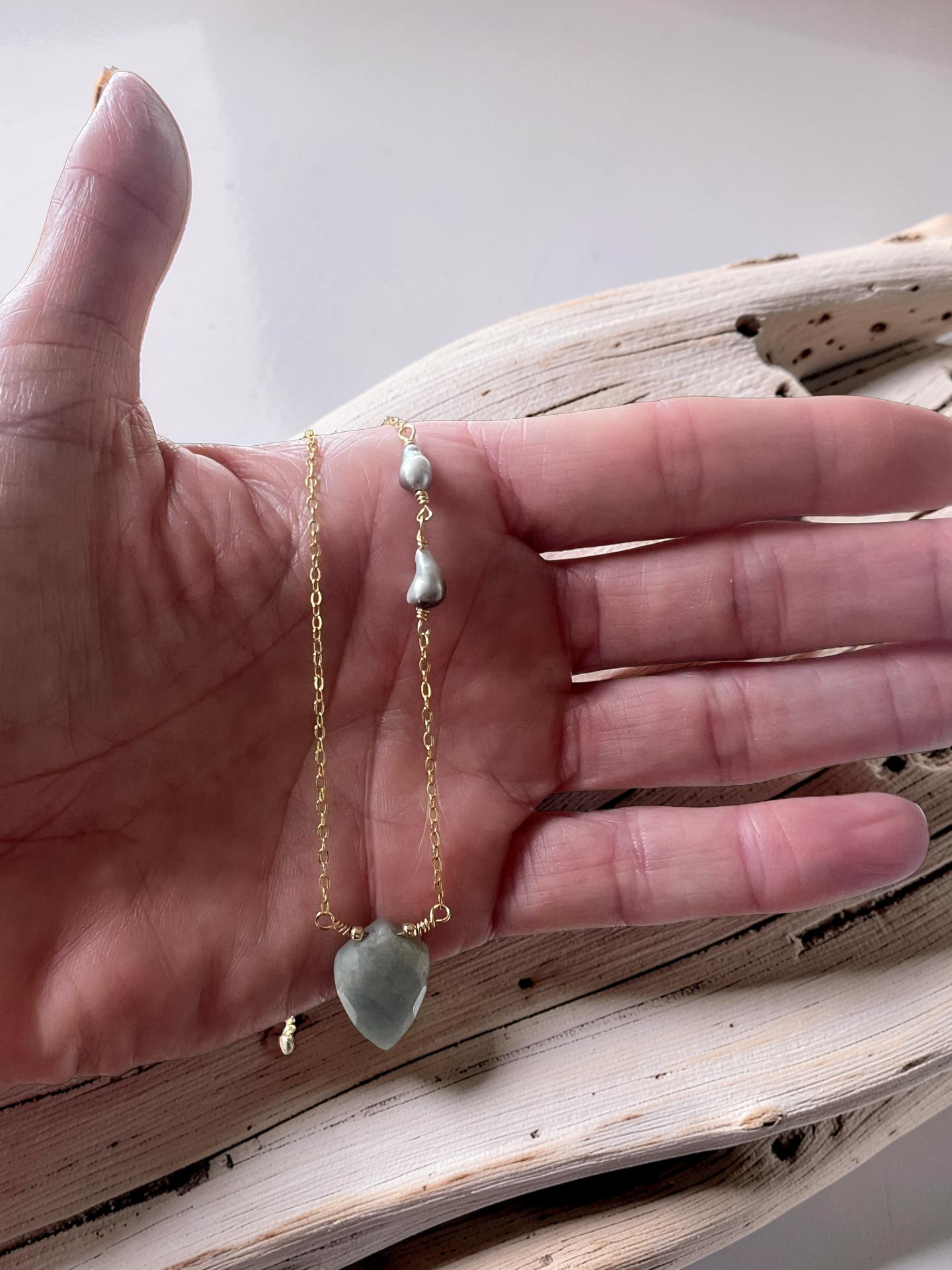 Larimar Keshi Necklace