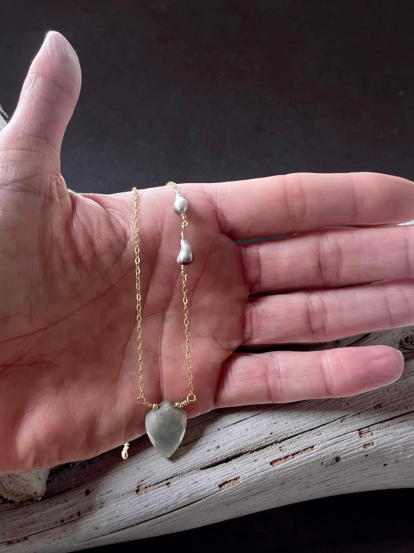 Larimar Keshi Necklace