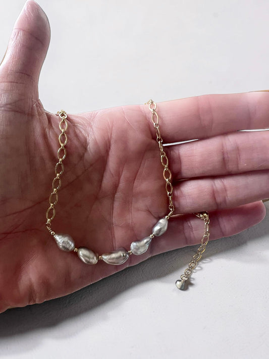 Tahitian Keshi Necklace