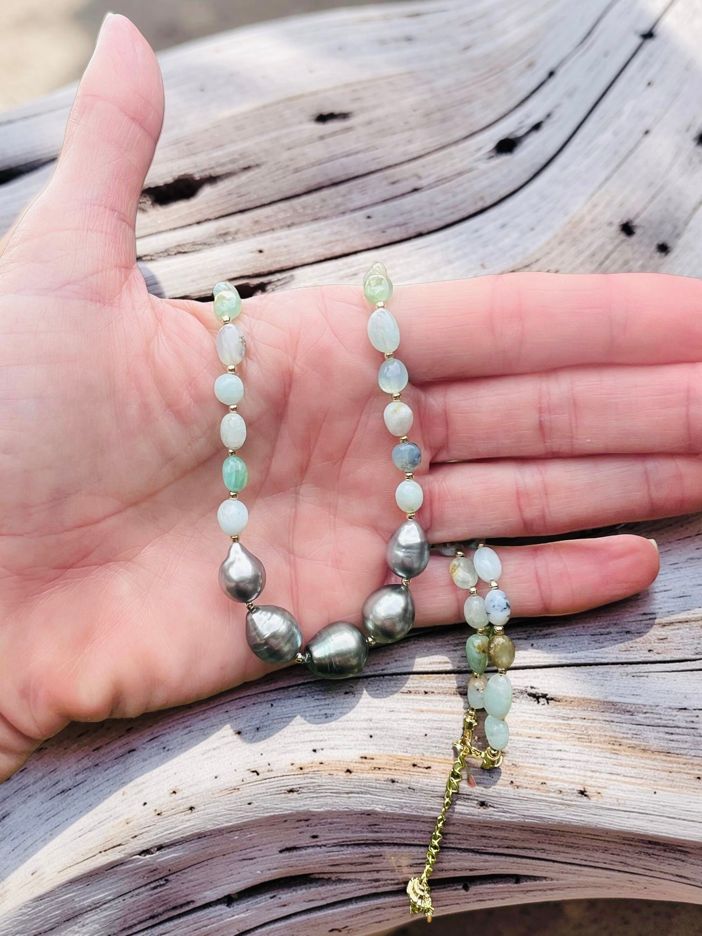 Tahitian & Blue Opal Necklace