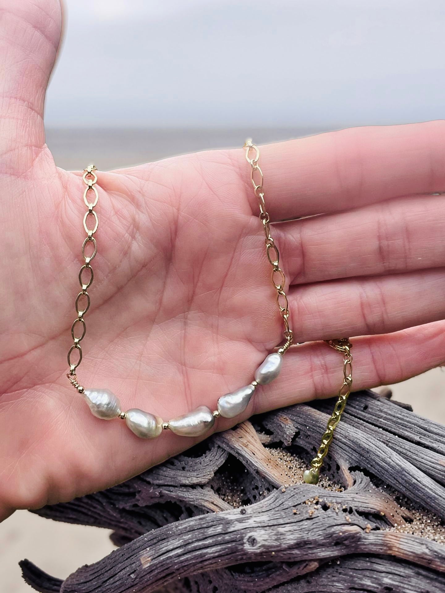Tahitian Keshi Necklace