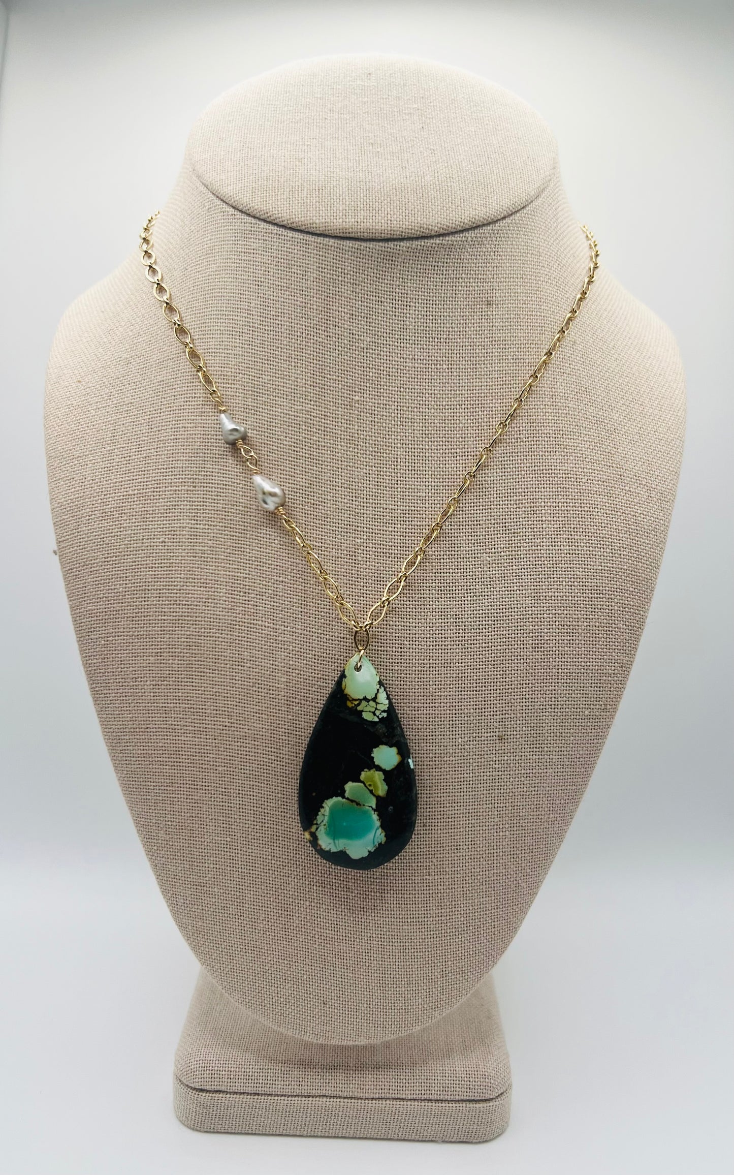 Turquoise Keshi Necklace