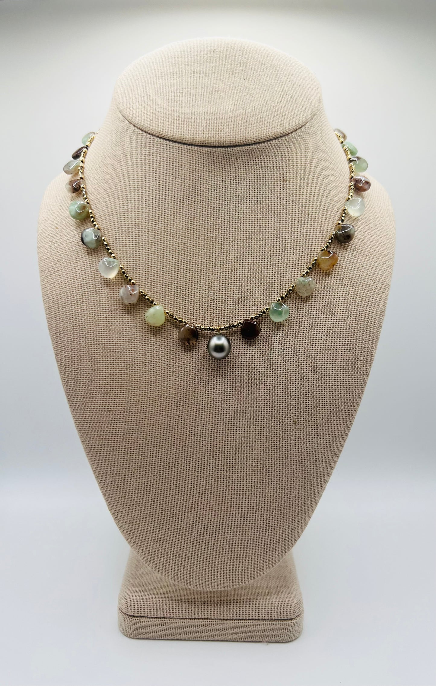 Tahitian & Aquaprase Necklace