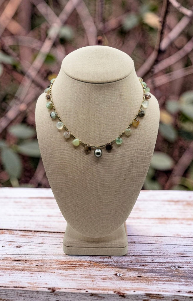 Tahitian & Aquaprase Necklace