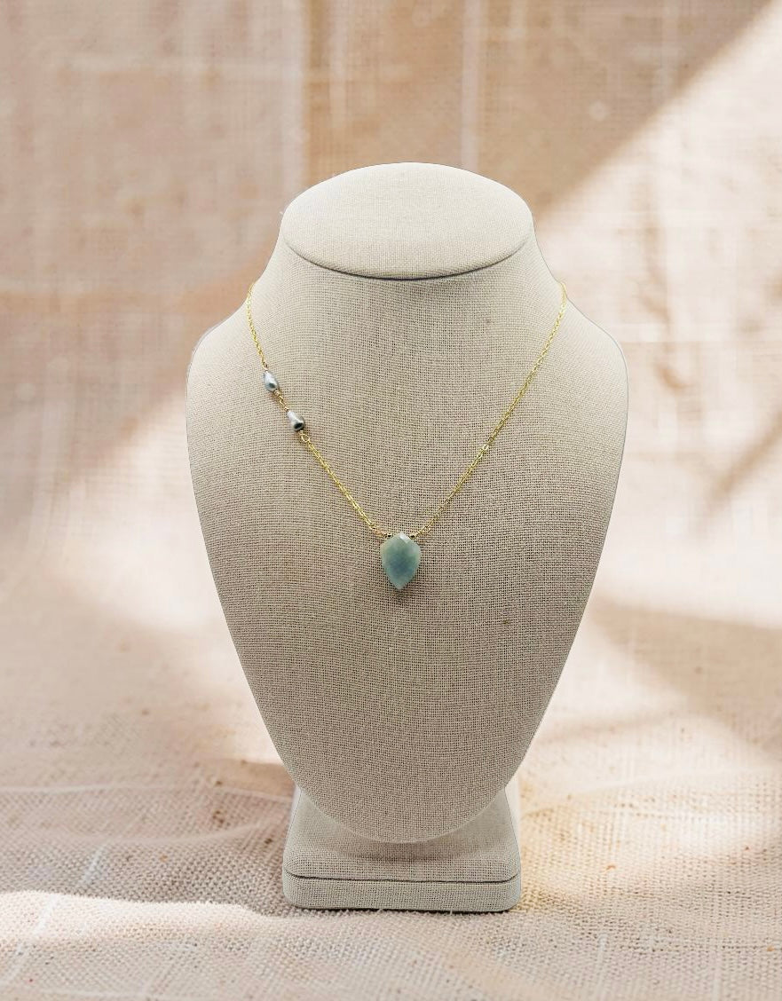 Larimar Keshi Necklace