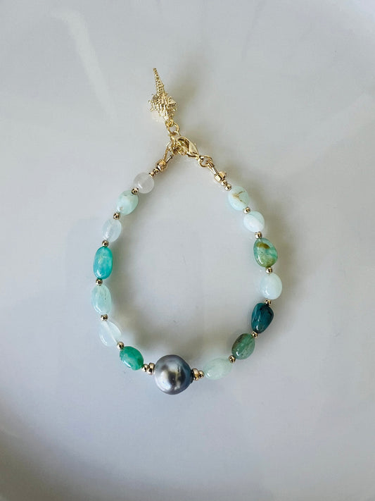 Tahitian & Blue Opal Bracelet
