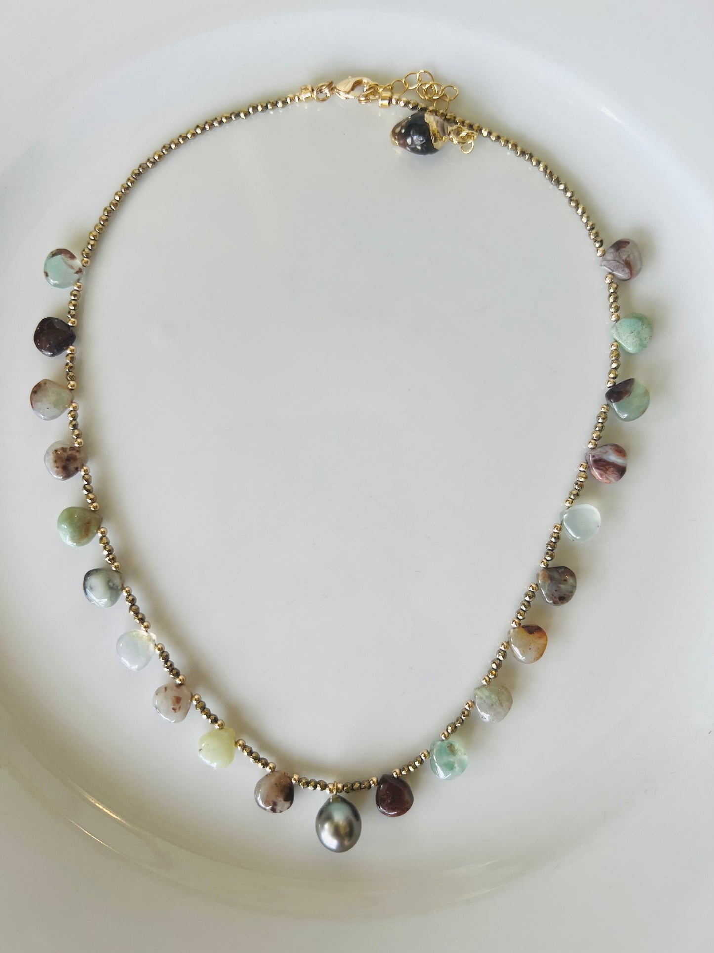 Tahitian & Aquaprase Necklace