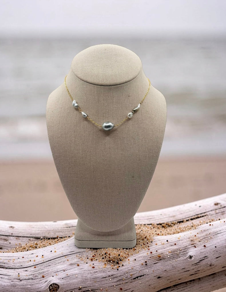 Silver Keshi Chain Necklace