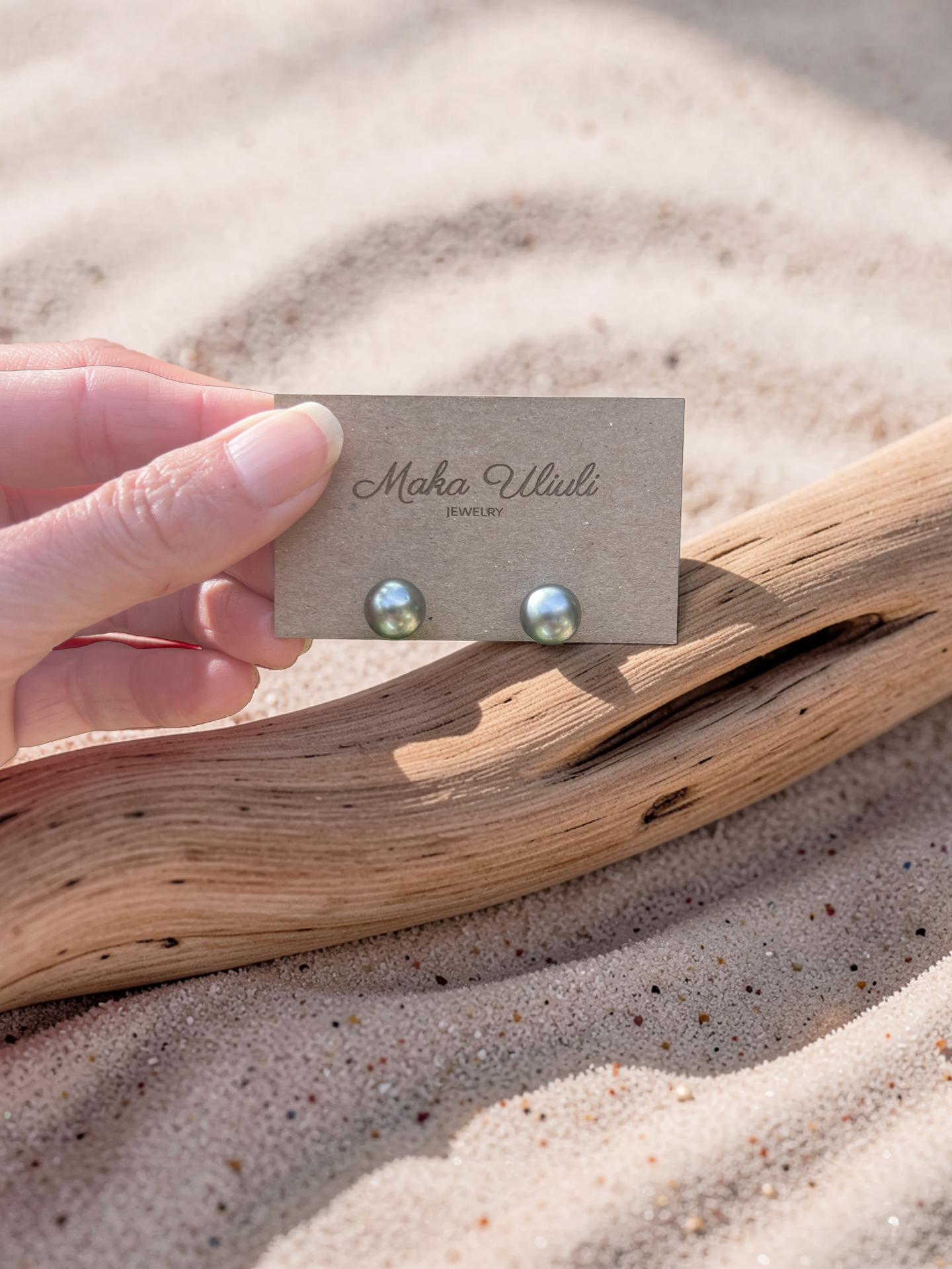 Seafoam Blue Tahitian Stud Earrings