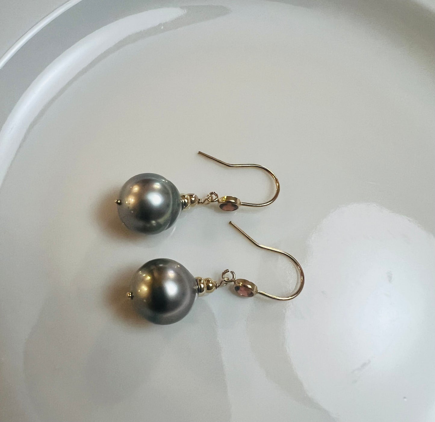 Tahitian & Garnet Earrings
