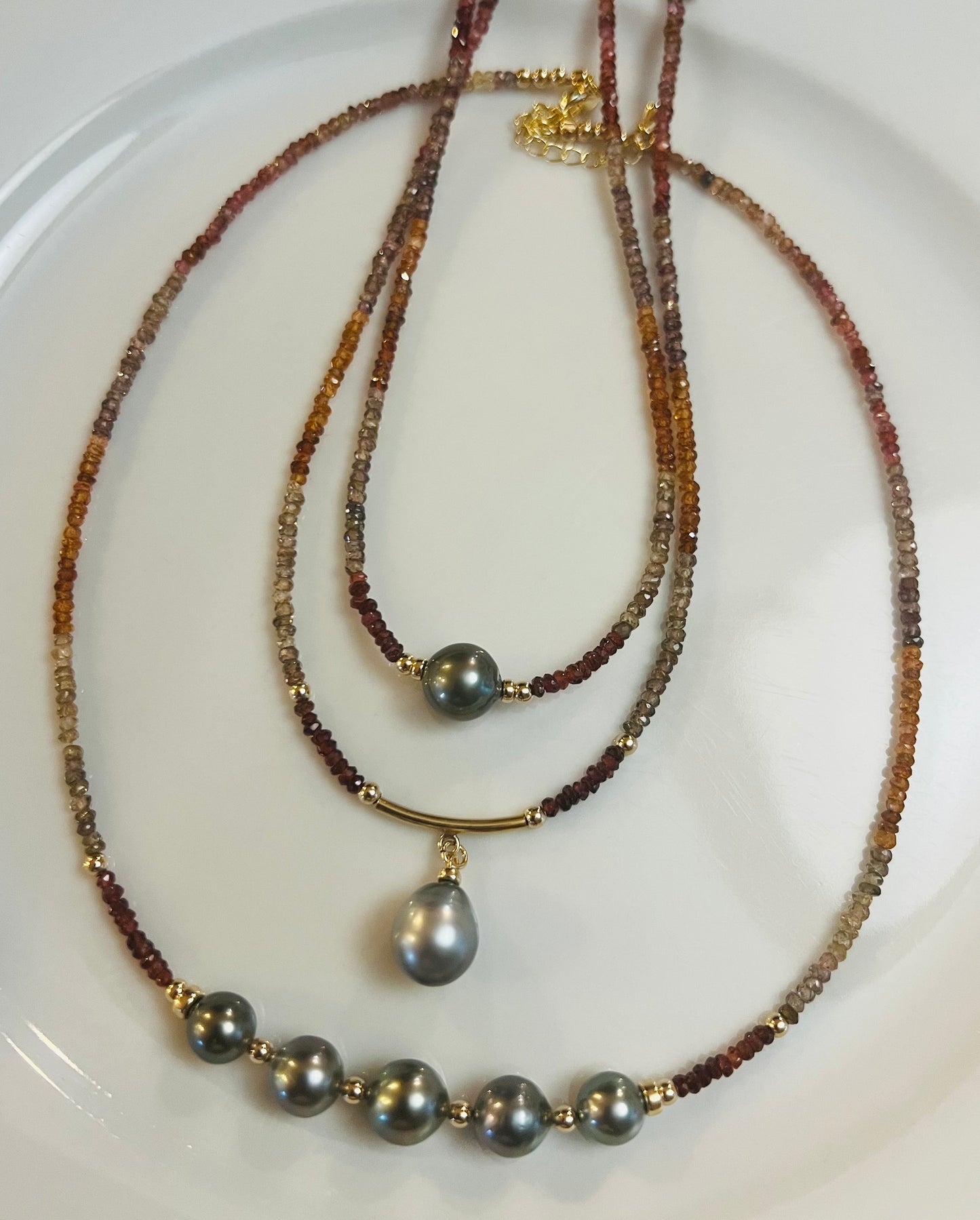 Tunduru Sapphire & Tahitian Goddess Necklace