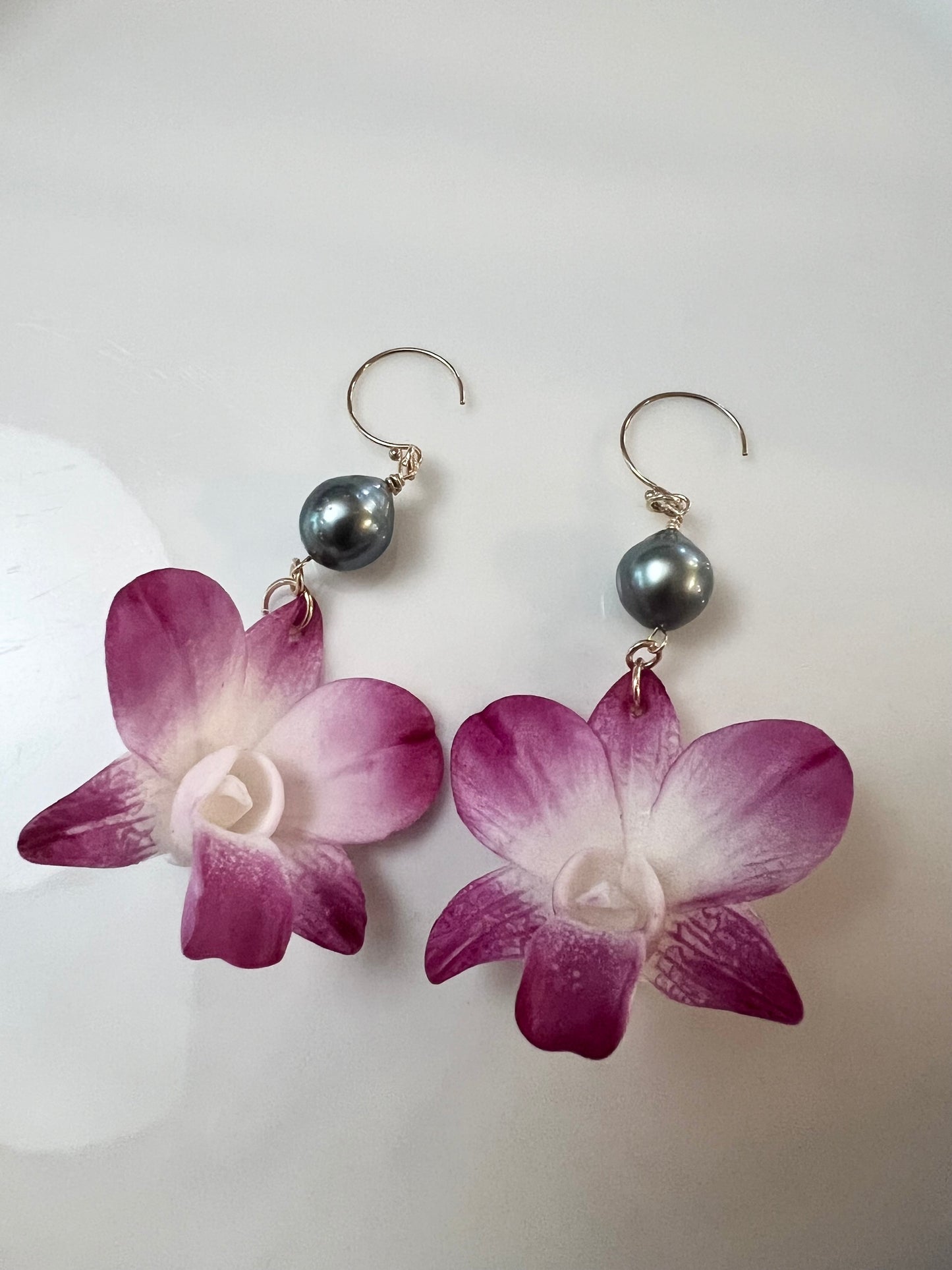 Orchid French Hook Earrings
