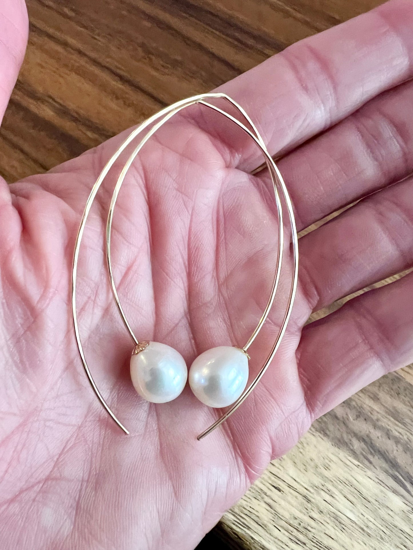Edison White Open Hoops