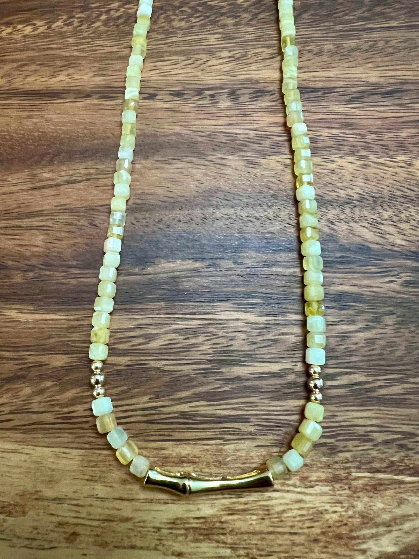 Peruvian Opal Bamboo Bar Necklace