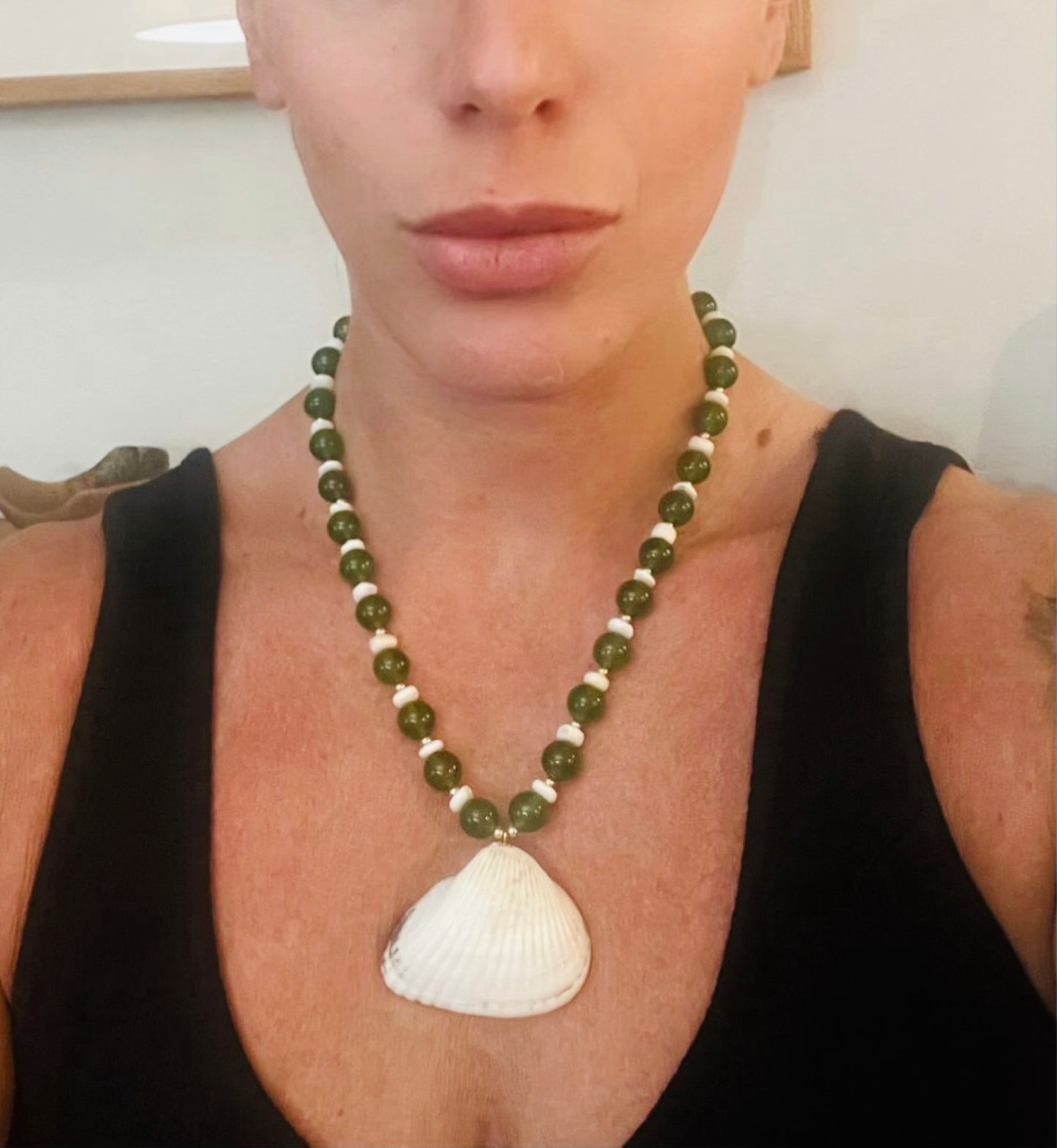 Sanibel Shell and Jade Necklace