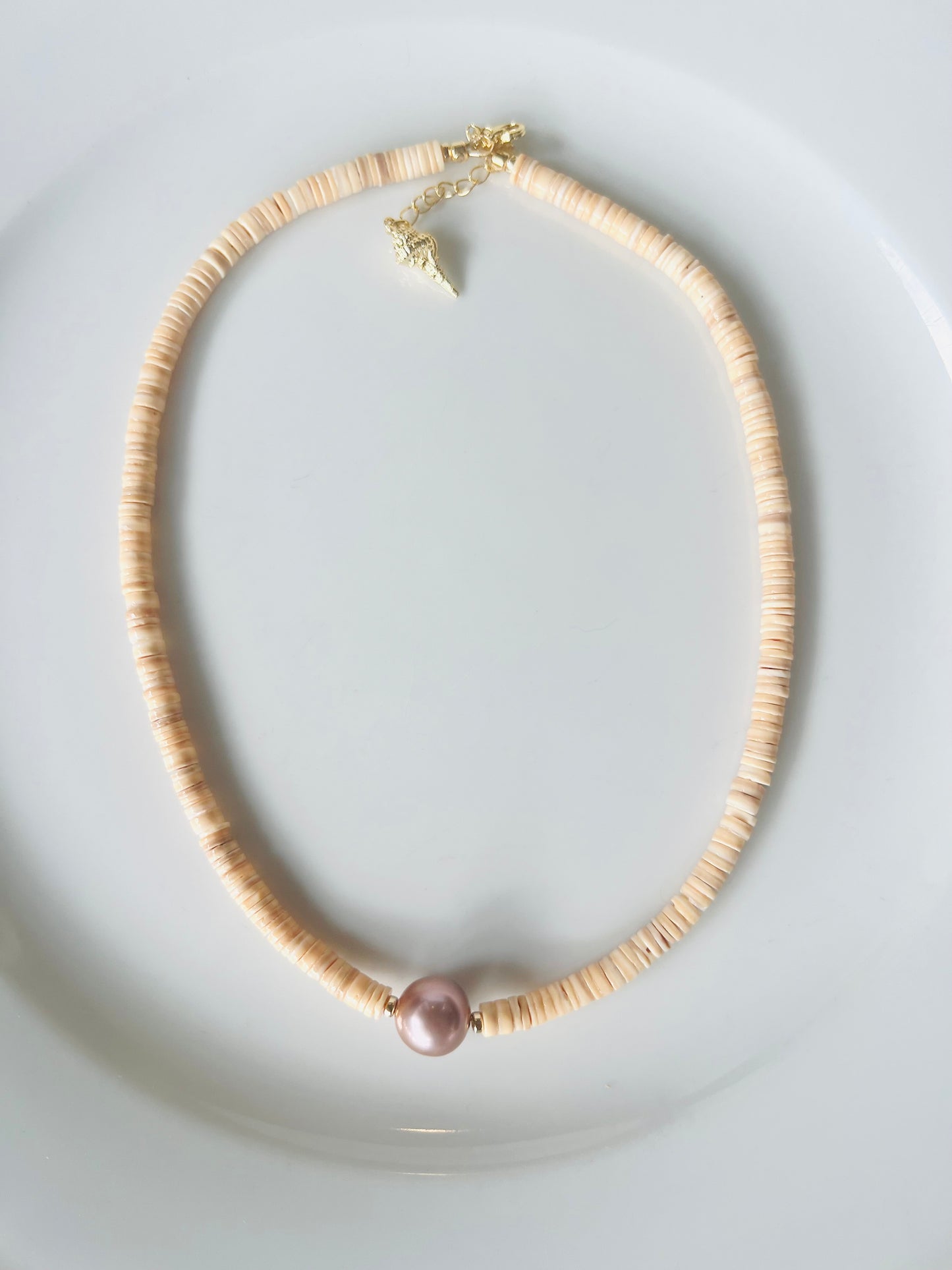 Edison & Heishi Shell Necklace