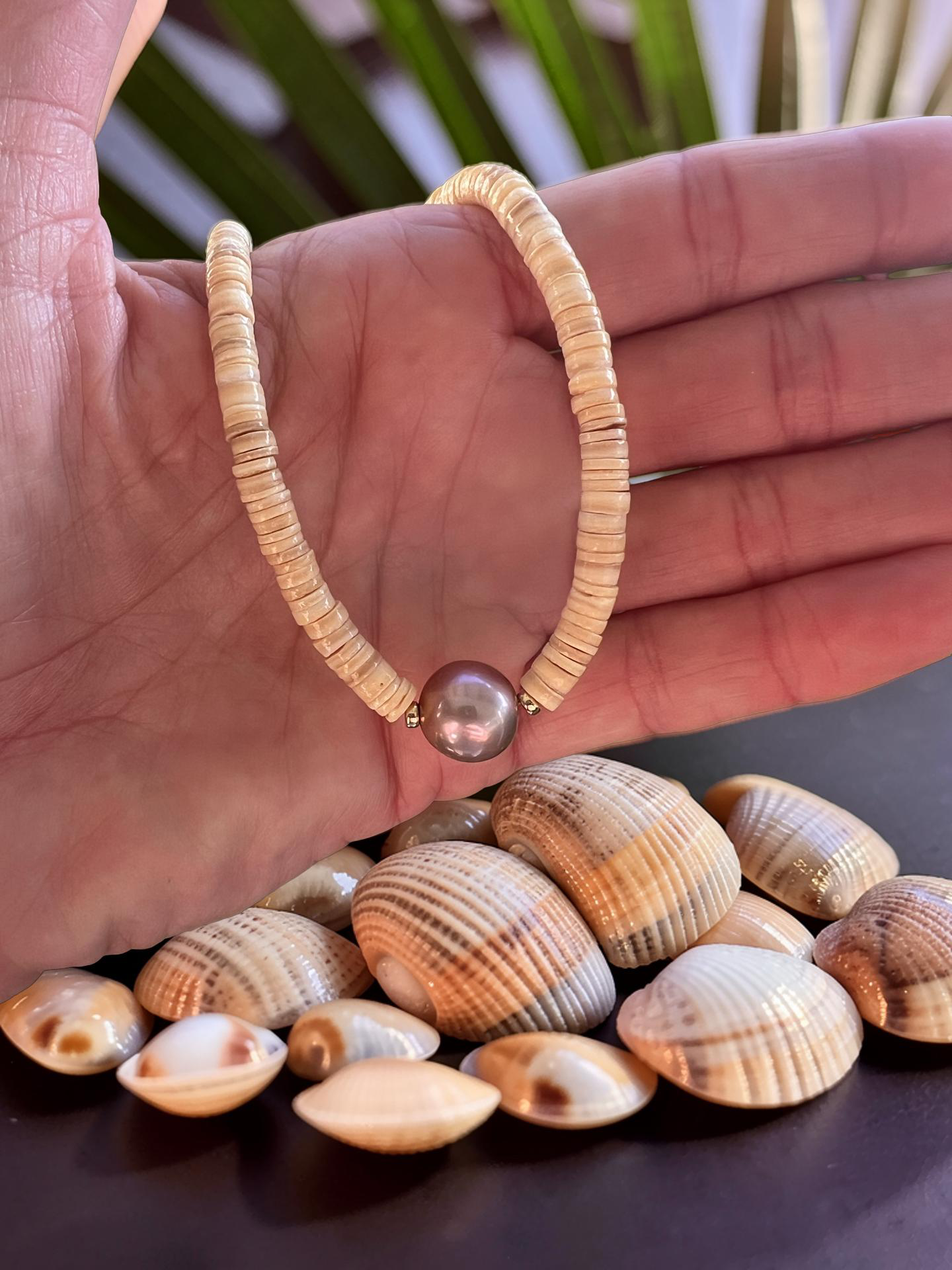 Edison & Heishi Shell Necklace