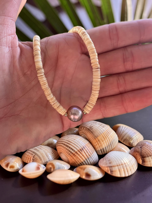 Edison & Heishi Shell Necklace